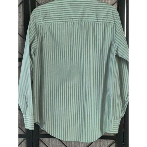 Aeropostale Mens Button Front Shirt Slim Fit Green Long Sleeve Striped Sz Small - Picture 2 of 10